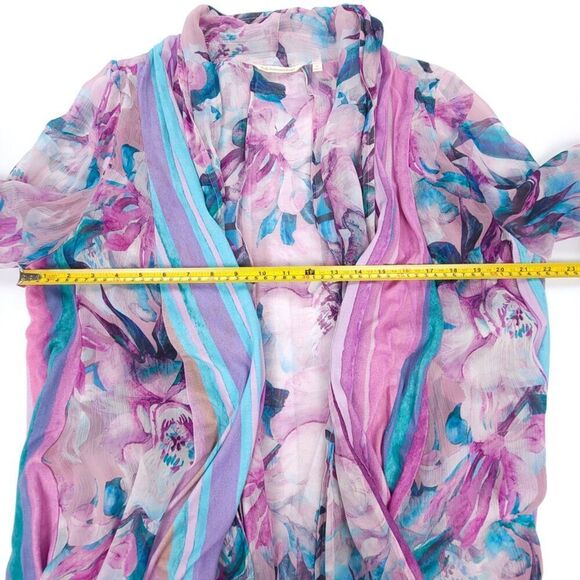 NEW Soft Surroundings Rites Of Spring Topper Boho Floral Chiffon Kimono Large - Picture 4 of 6